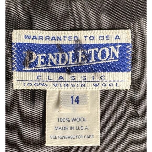 Vtg 80’s Pendleton Women Blazer 14 Pink Purple Gray Plaid 100% Virgin Wool USA - Picture 2 of 16